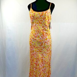 Jack's Surfboards Floral Women’s Orange Dress Sleeveless Size Medium
